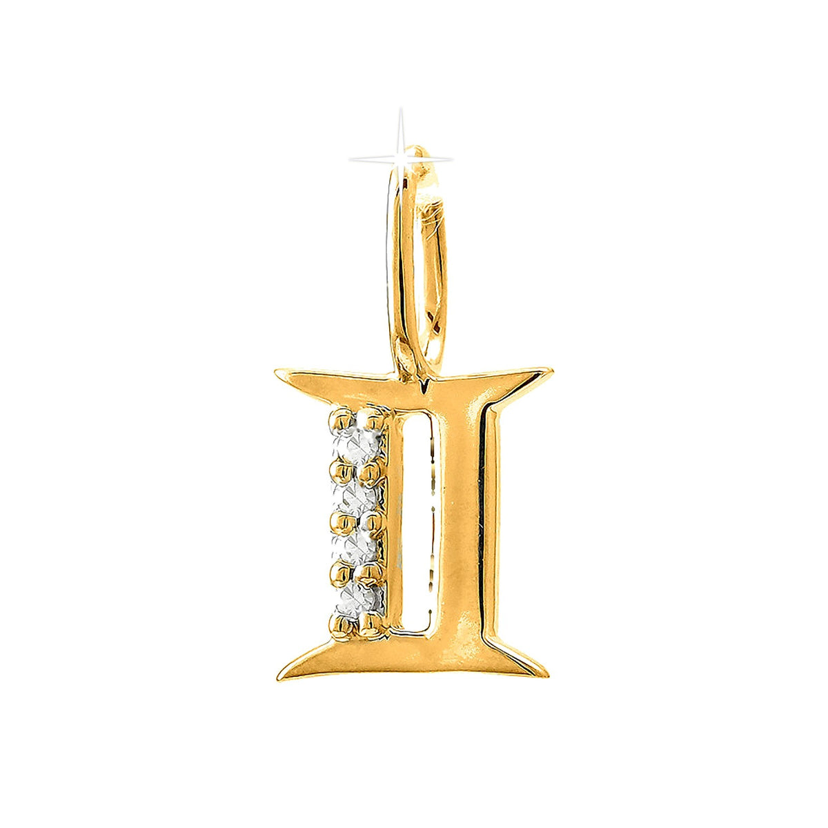 7x11mm Dije Oro 14k Pavé con Diamantes Naturales