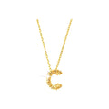 7mm Collar Oro 14k Inicial Pavé con Diamantes Naturales