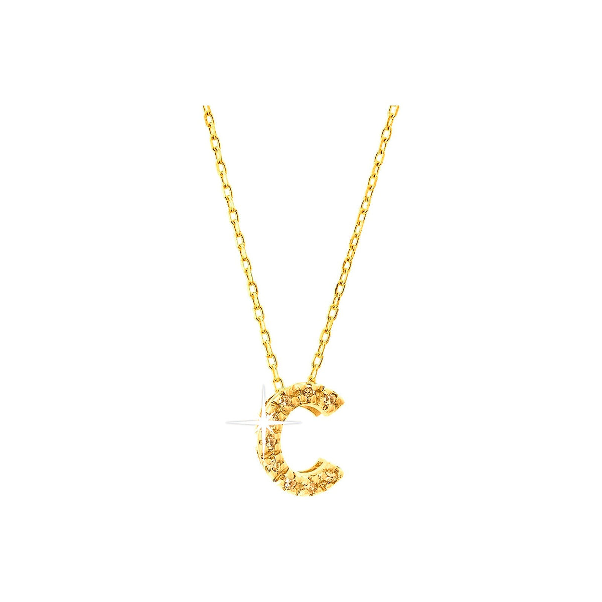 7mm Collar Oro 14k Inicial Pavé con Diamantes Naturales
