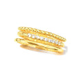 Anillo de Dama Oro 10k Triple Banda con Circonios