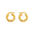 Aretes de Dama Oro 10k Argolla Retorcida Soga