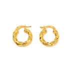 Aretes de Dama Oro 10k Argolla Retorcida Soga