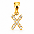 Dije Letra X Oro 10k con Diamantes Naturales