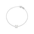 Brazalete de Dama Oro Blanco 14k Inicial con Diamantes Naturales