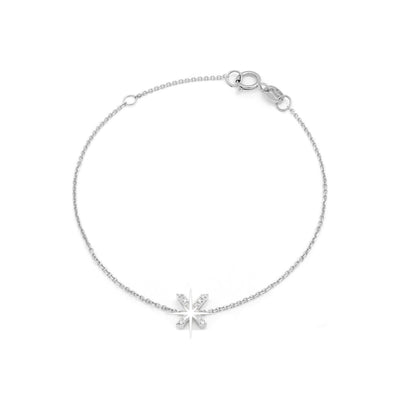 Brazalete de Dama Oro Blanco 14k Inicial con Diamantes Naturales