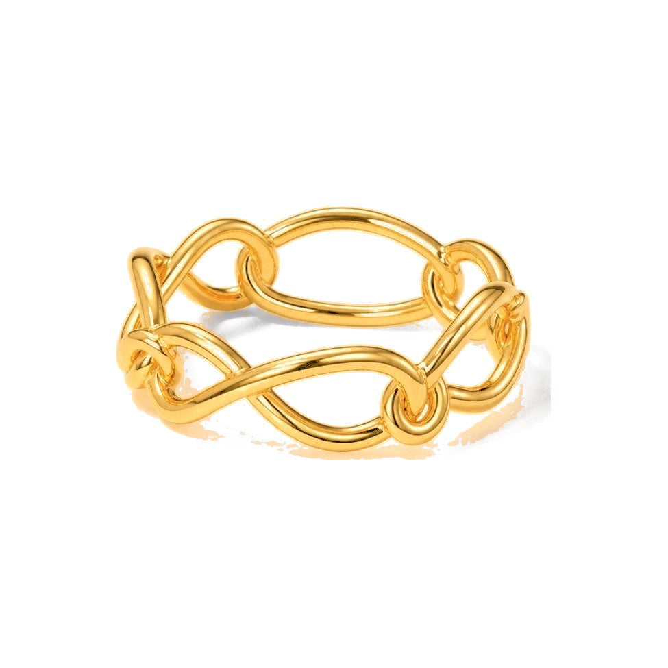 Anillo de Dama Oro 14k Cadena Eslabones Abiertos