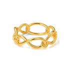 Anillo de Dama Oro 14k Cadena Eslabones Abiertos