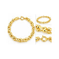 Brazalete de Dama Oro 14k Eslabones Abombados tipo Hueso