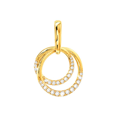 Dije Doble Círculo Oro 14k con Diamantes Naturales