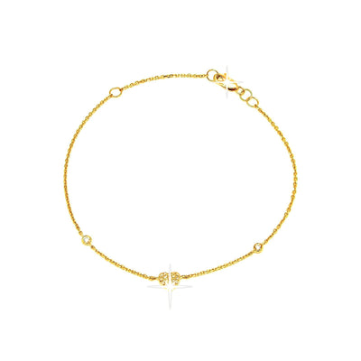 5mm Brazalete de Dama Oro 14k Corazón Pavé con Diamantes Naturales