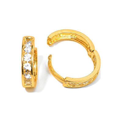Aretes de Dama Oro 10k Aro Canal Circonios
