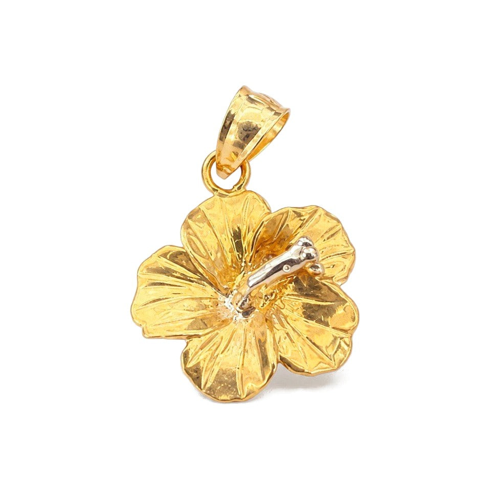 Dije Flor de Hibisco Grande Oro 10k