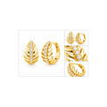 Aretes de Dama Oro 10k Huggie Hoja con Circonios