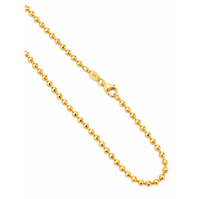 Cadena Oro 14k Bolitas Facetadas 2.5mm 18 Pulgadas
