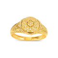 Anillo de Hombre Oro 10k Medallón Estrella Pavé
