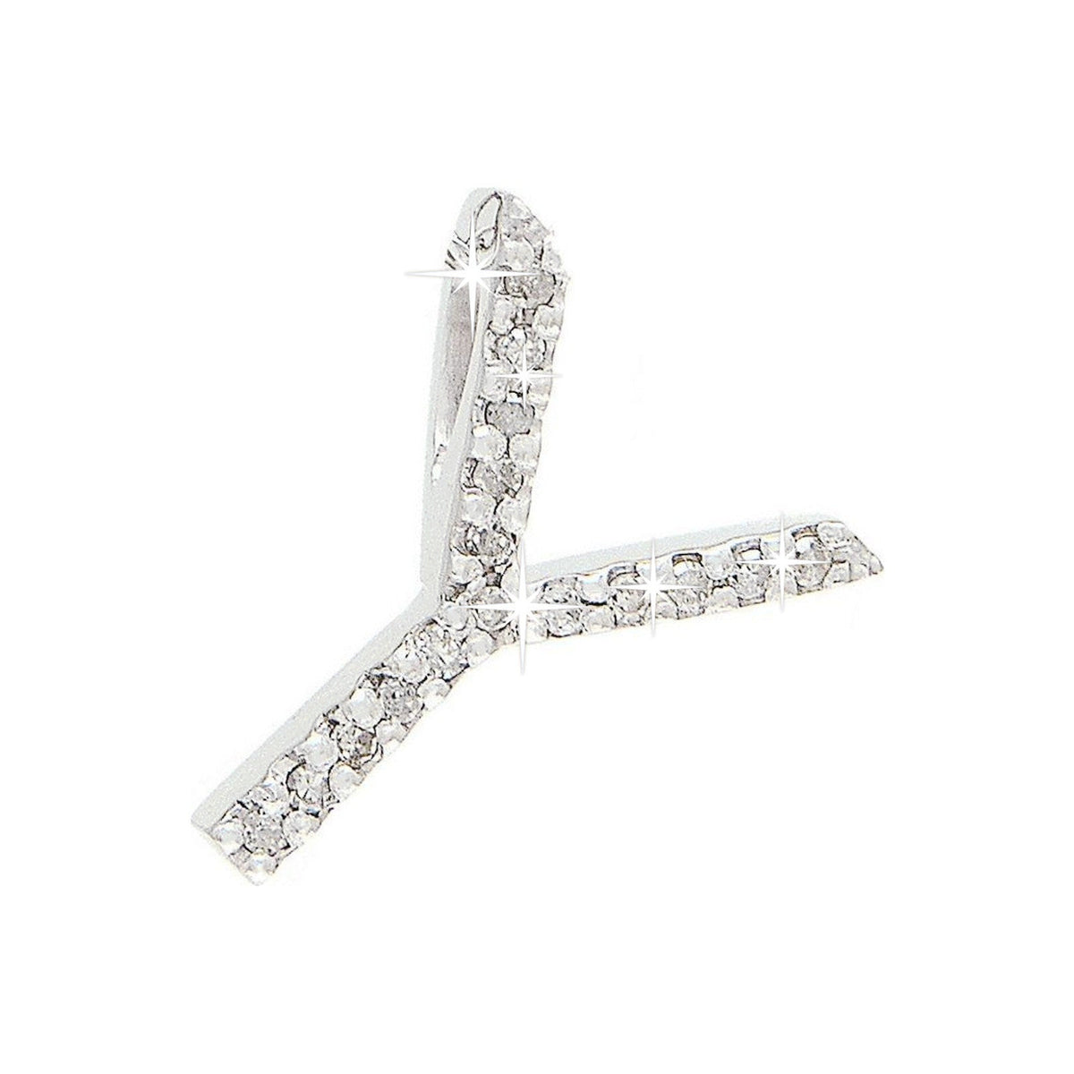 9.5mm Dije Oro Blanco 14k Inicial con Diamantes Naturales