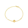 7mm Brazalete de Dama Oro 14k Inicial Pavé con Diamantes Naturales