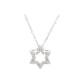 9.35mm Collar Oro Blanco 14k Estrella Pavé con Diamantes Naturales