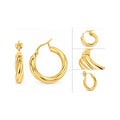 Aretes de Dama Oro 10k Argolla Torcida Pulida