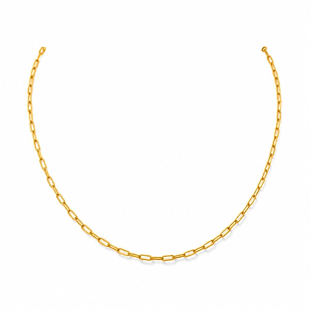 Cadena Oro 10k Eslabón Paperclip