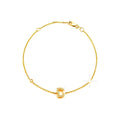 7mm Brazalete de Dama Oro 14k Inicial Pavé con Diamantes Naturales