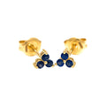 Aretes de Dama Oro 14k Redondos con Zafiro