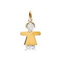 Dije Oro 14k Niña Pavé con Diamantes Naturales