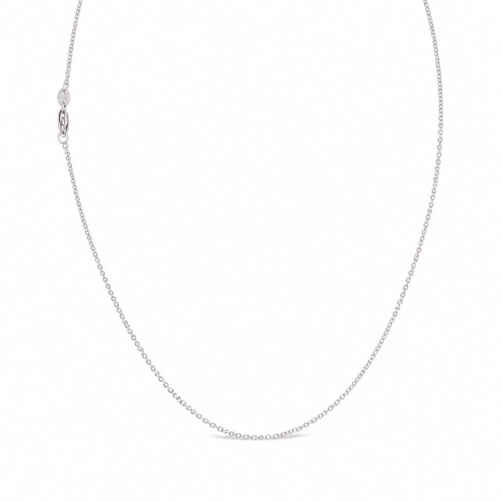 Cadena Oro Blanco 14k Eslabón Fino