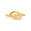 Anillo de Dama Oro 14k Hebilla Pave