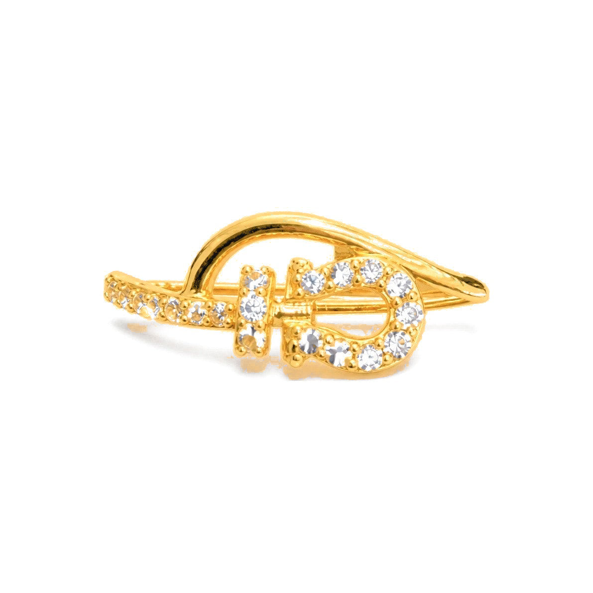 Anillo de Dama Oro 14k Hebilla Pave