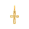 7x10mm Dije Oro 14k Cruz Pavé con Diamantes Naturales