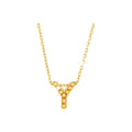 7mm Collar Oro 14k Inicial Pavé con Diamantes Naturales