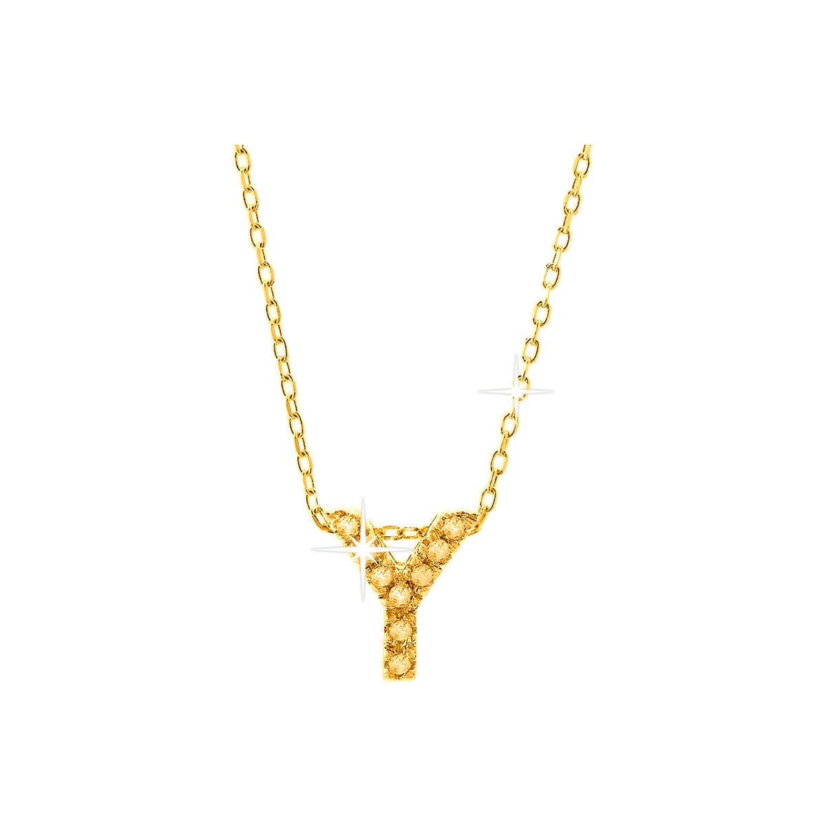 7mm Collar Oro 14k Inicial Pavé con Diamantes Naturales