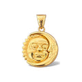 Dije Sol y Luna con Rostro Oro 10k