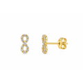 Aretes de Dama Oro 14k Infinito con Circonios