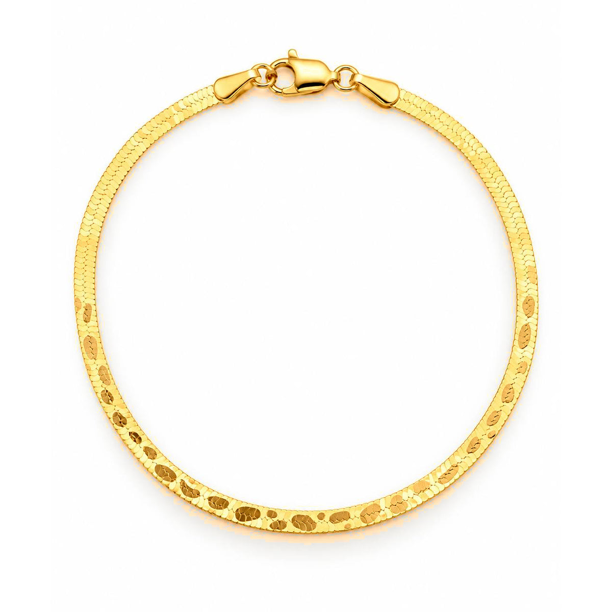 Brazalete Oro 10k Herringbone Diamantado