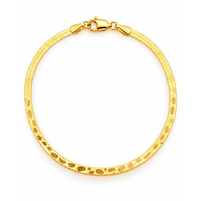 Brazalete Oro 10k Herringbone Diamantado