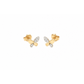 Aretes de Dama Oro 14k Mariposa Bicolor con Diamantes Naturales