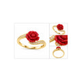 Anillo de Dama Oro 10k Rosa Roja con Banda de Circonios
