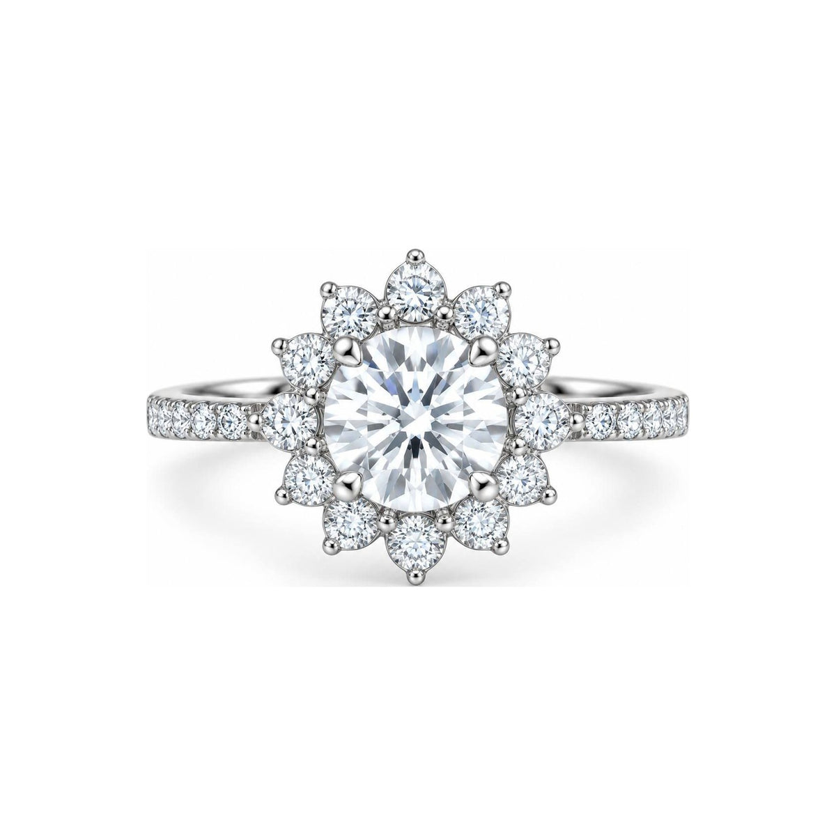 Anillo de Compromiso Halo Sol Moissanite S925