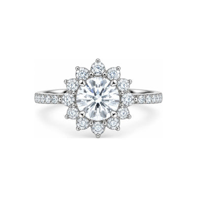 Anillo de Compromiso Halo Sol Moissanite S925