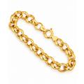 Brazalete de Dama Oro 14k Eslabones Redondos Dobles