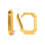 Aretes de Dama Oro 10k Aro Octagonal