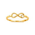Anillo de Dama Oro 10k Infinito Liso con Circonio en Bisel