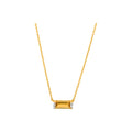 9x3.5mm Collar Oro 14k Barra con Citrino y Diamantes Naturales