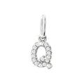 12mm Dije Oro Blanco 14k Inicial Pavé con Diamantes Naturales