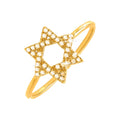 9mm Anillo de Dama Oro 14k Estrella Pavé con Diamantes Naturales