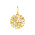 7.8x13.2mm Dije Oro 14k Redondos Pavé con Diamantes Naturales