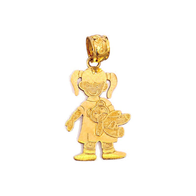 Dije Niña con Osito Oro 14k