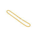 3.2mm Tobillera Oro 14k Cubana Sólida 10 Pulgadas
